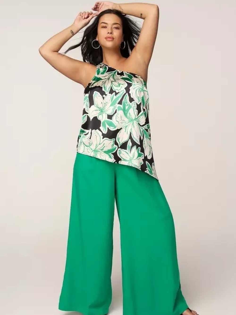 Gorgeous Torrid Wide-Leg High-Waist Green Pants